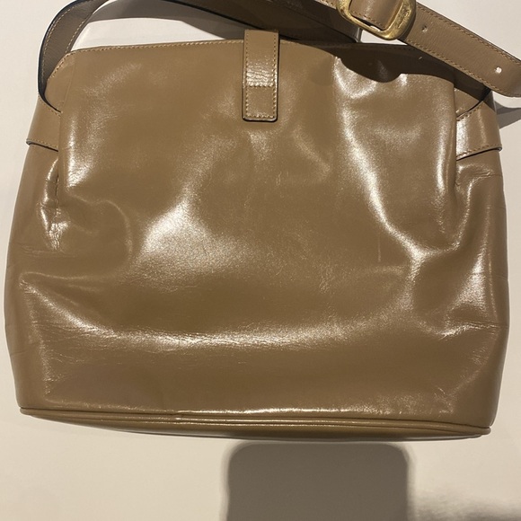 Vintage Ferragamo Tan Leather Designer Purse Handbag Bag Shoulder Strap classic - Picture 4 of 9